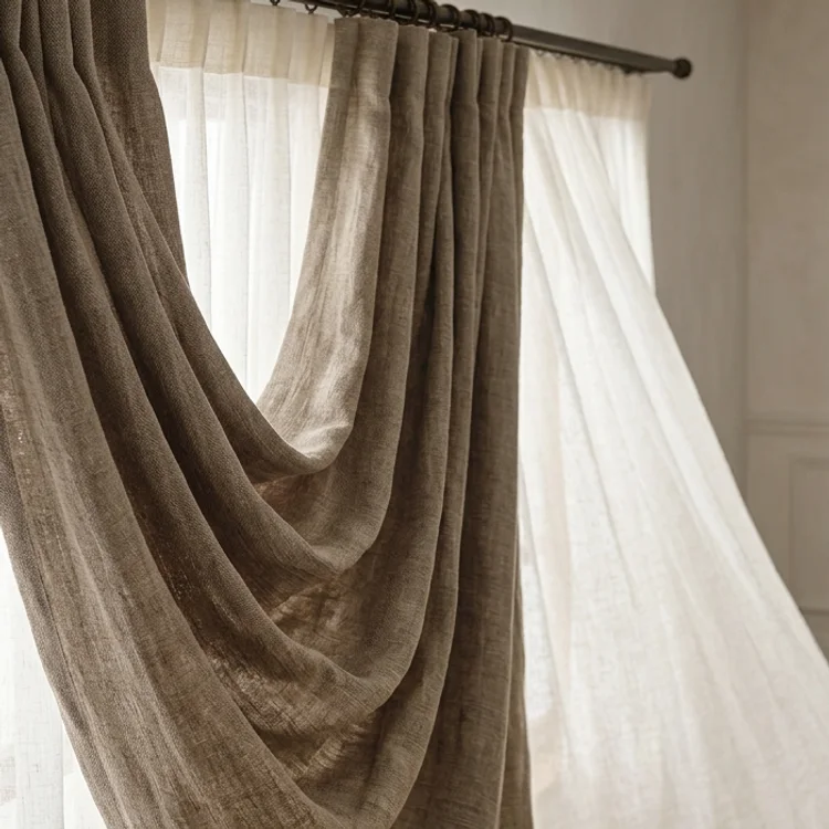 Modern high-rise apartment with ripplefold curtains in OMR, Chennai